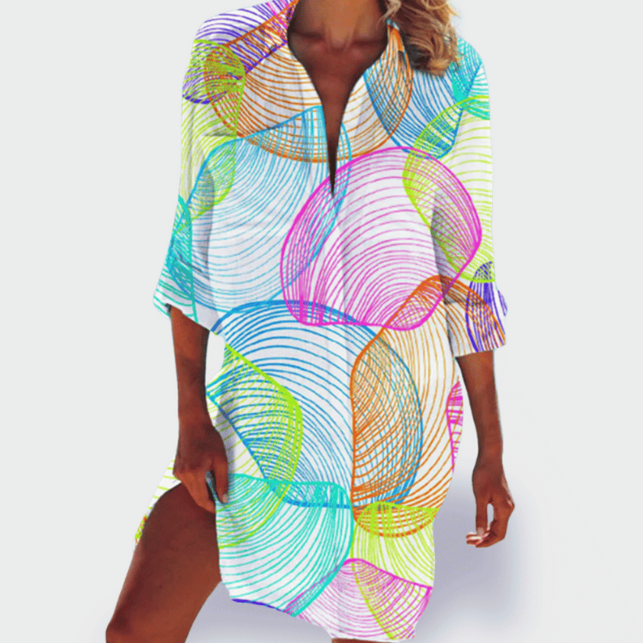 Tessa – Vibrant Summer Print Shirt