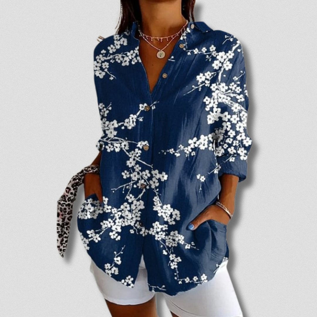 Fallon | Long Sleeve Floral Button-Down Shirt